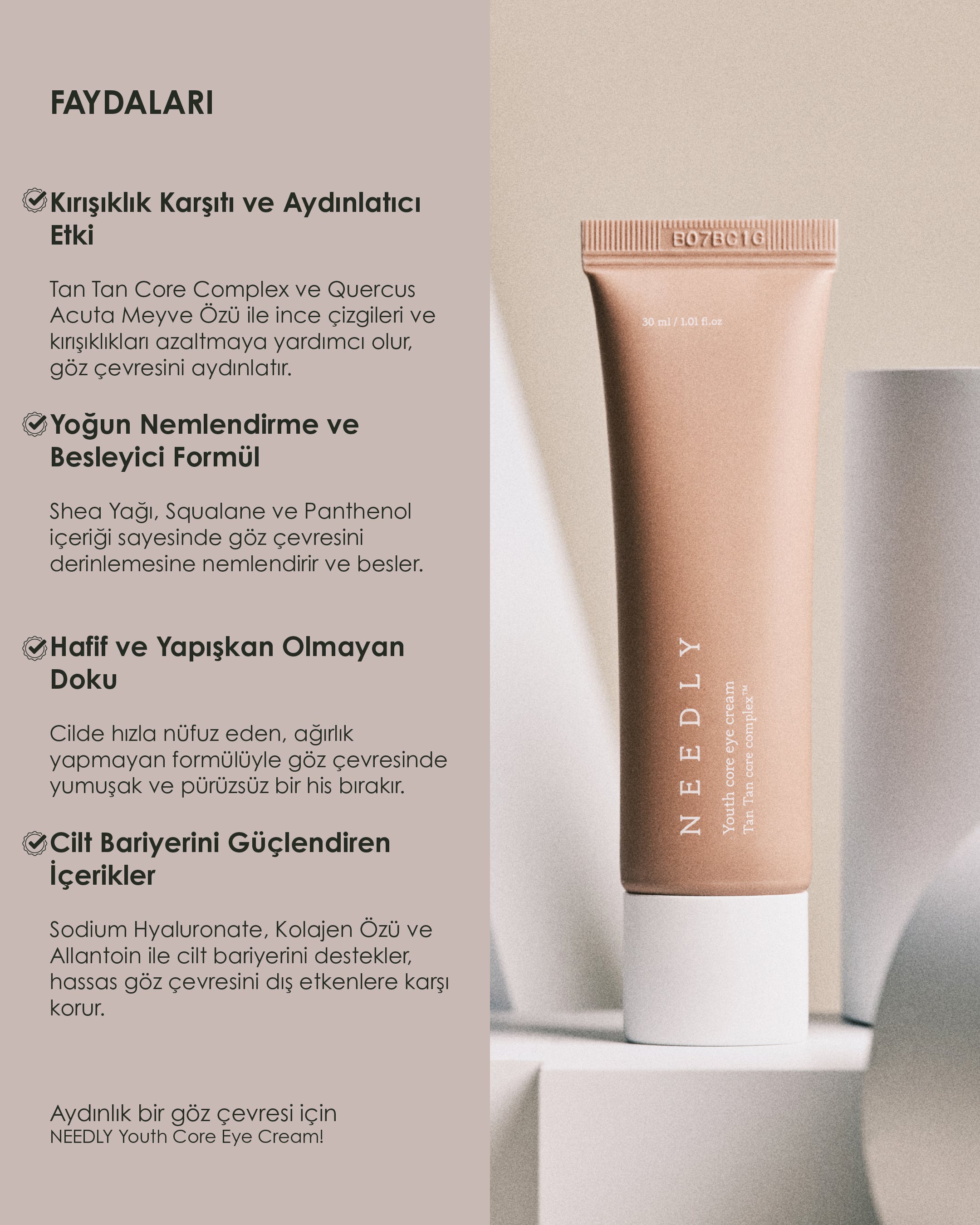 Needly Youth Core Eye Cream - Kırışıklık ve Koyu Halka Karşıtı Göz Kremi